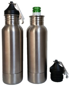 Craft Connections Stainless Steel Bottle Koozie Insulator with Opener - Pack of 2