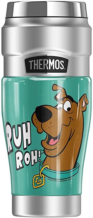 Scooby-Doo Ruh Roh Face, THERMOS STAINLESS KING Stainless Steel Travel Tumbler, Vacuum insulated & Double Wall, 16oz