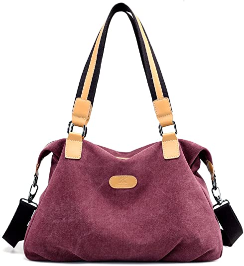 Hiigoo Cotton Canvas Bags Casual Shoulder Bag Big Totes Shopping Bag Fashion Handbags