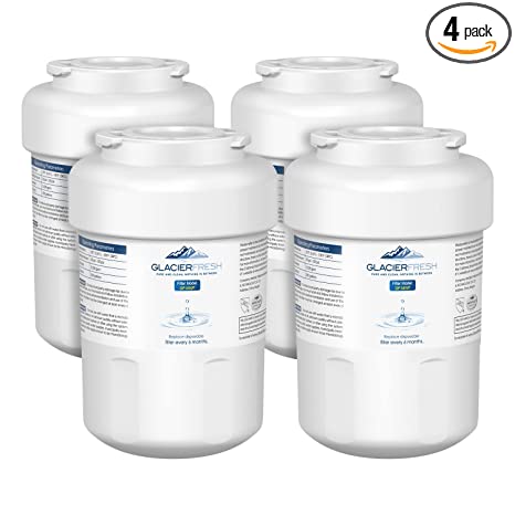 GLACIER FRESH MWF Water Filters for GE Refrigerators, NSF 42 Replacement for SmartWater MWFP, MWFA, GWF, HDX FMG-1, WFC1201, RWF1060, 197D6321P006, Kenmore 9991, 4 Pack