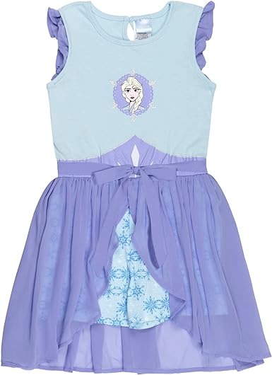 Disney Princess Girls Romper With Skirt Overlay Toddler to Big Kid