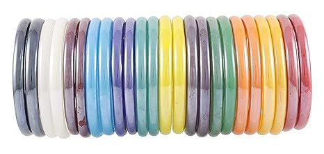 ABS by Allen Schwartz Multicolour Glass Bangles for Women - Pack of 24 Pcs