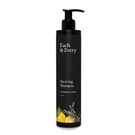 Each & Every Reviving Shampoo, Sulfate and Silicone Free | Made with Essential Oils, Plant-Based Vegan Formula (Lavender & Lemon)