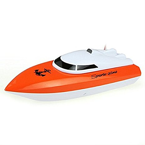 SZJJX RC Boat Remote Control Racing Boat High Speed Electric 4 Channels for Pools, Lakes and Outdoor Adventure JX802 Orange