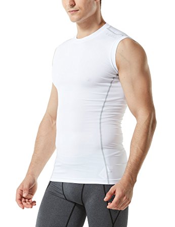 Tesla Men's R Neck Sleeveless Muscle Tank Dry Compression Baselayer MUA75/TUA105/MUA05/R15