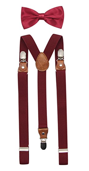 Bioterti Ultimate Suspenders&Bow Tie Set-Men’s Y- Band Suspenders Matching Bowtie For Wedding