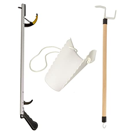 Sammons Preston - 49854 Assistive Device Kit 6, Includes 26" SPR Reacher, Compression Stocking Aid & 26" Dressing Stick, Adaptive Independent Daily Living Aid for Those with Limited Reaching Ability