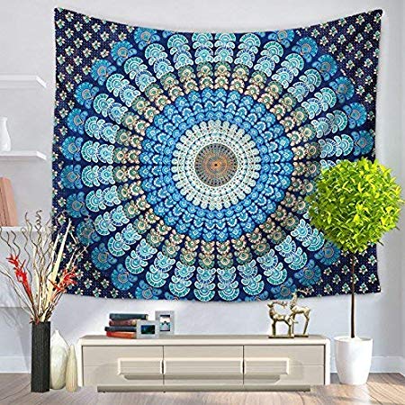 Unitendo Wall Hanging Mandala Tapestries Indian Polyester Bedspread Picnic Bedsheet Blanket Wall Art Hippie Tapestry
