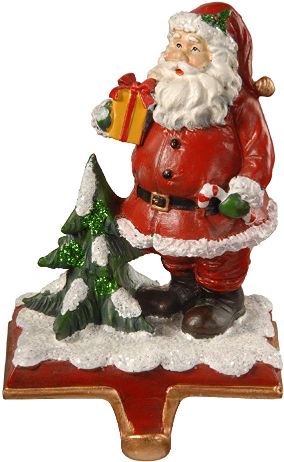 National Tree 6.5" Santa Stocking Holder, Red