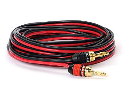 Aurum Cables 14 Gauge Speaker Wire with Pro Series Banana Plugs - 30 feet - 2 pack
