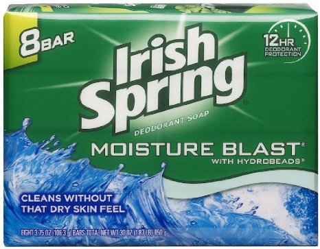 Irish Spring Moisture Blast Bar Soap, 3.75oz 8 Count