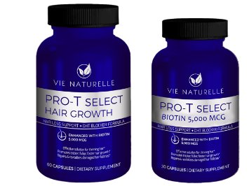 Vie Naturelle Hair Loss Vitamins Supplement for Fast Hair Growth - DHT Blocker with 5,000mcg Biotin for Women and Men (Hair Growth Pills   FREE Biotin Pills)