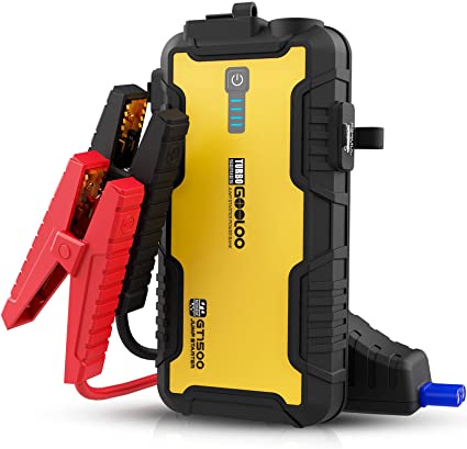 GOOLOO 1500A Peak Car Jump Starter - GT1500(Up to 8.0L Gas, 6.0L Diesel Engine) with USB Quick Charge, Type-C Port, Water-Resistant Function,12V Portable Car Starter - Car Battery Booster,Yellow