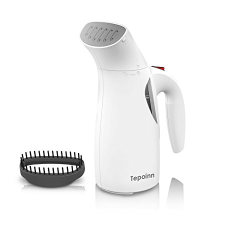 Tepoinn Home and Travel Garment Steamer, Global Voltage, 400W Lightweight Portable Handheld Mini, Ultra Fast Heat-up, For Clothes, Curtains, Carpets - Spit Free - Auto Shut Off Safety Function