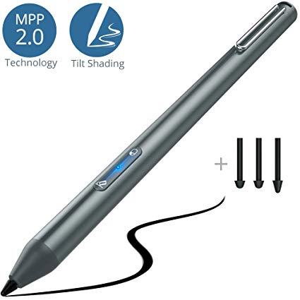 Surface Pen, Microsoft Certified Tilt Shadow (MPP2.0) with 4096 Pressure Sensitivity Surface Pro Pen, 150-Hour Working Rechargeable Surface Stylus for Surface Pro Series/Book/Go/Laptop(DarkGreen)