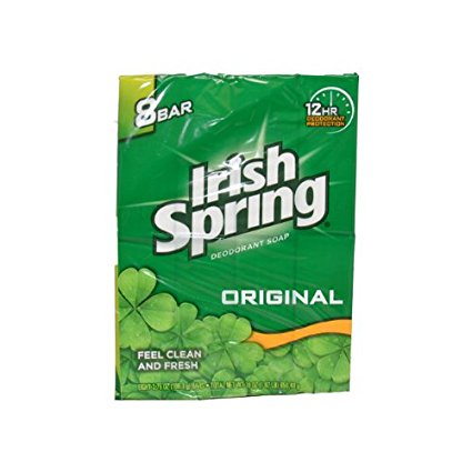 Irish Spring Original Deodrant Soap Unisex Soap, 3.75 Oz Bars, 8-Count