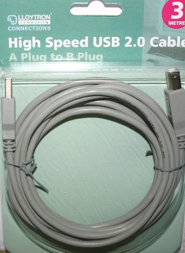 3 metre USB 2.0 high speed printer cable for Epson Stylus BX305F Printers.