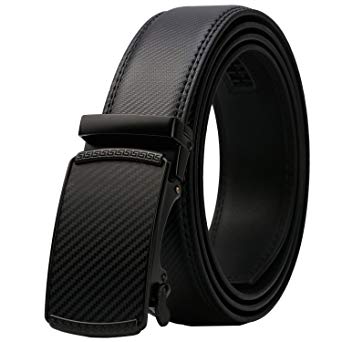 Dante Men's Leather Ratchet Dress Belt with Automatic Buckle