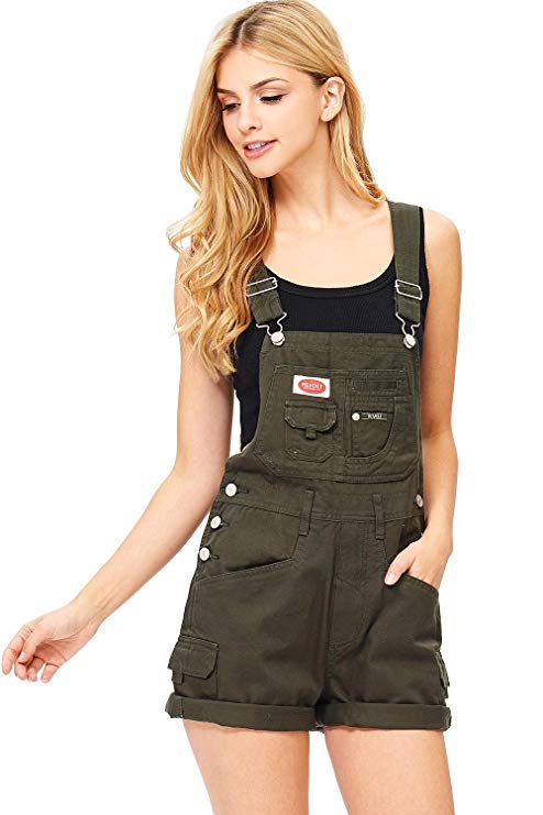 Revolt Women's Juniors Classic Twill Short Overalls