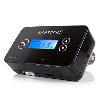 Satechi Bluetooth Hands-free Car Stereo Fm Transmitter for iPhone 6, 5S, 5C, 5, 4S, 4, 3GS, 3G, Samsung Galaxy S4, S3, S2, Note 2, Nexus S, HTC One X, S, Motorola Droid Razr HD, Maxx, Nokia Lumia 920, LG Optimus G and Bluetooth Stereo A2DP supported Devices