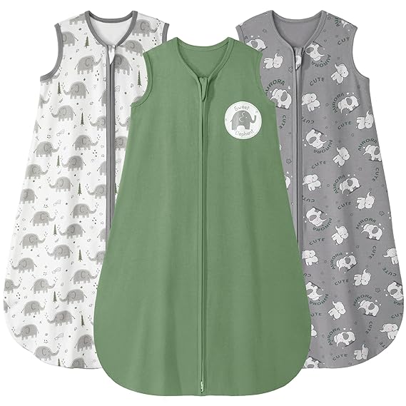 Yoofoss Baby Sleep Sack 6-12 Months Baby Wearable Blanket 100% Cotton 2-Way Zipper TOG 0.5 Toddler Sleeping Sack, Lightweight Sleep Sacks for Babies