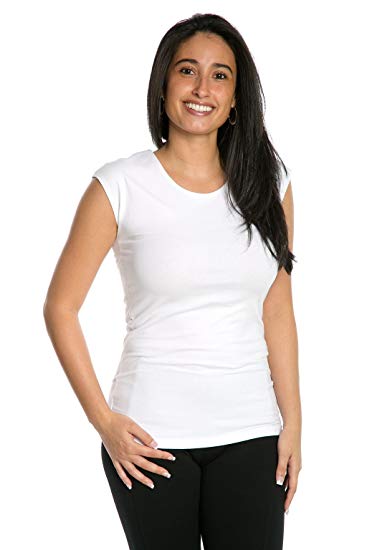 Heirloom Cap Sleeve Tee USA Made Extra Length Layering Comfy Slim Fit Womens Tshirt