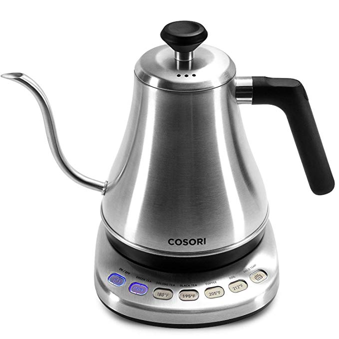 COSORI CO108-NK Electric Gooseneck 5 Variable Presets, Pour Over Coffee Kettle & Tea Kettle, 127.79.5, Silver