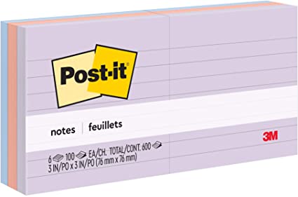 Post-it Notes, 3x3 in, 6 Pads, America's #1 Favorite Sticky Notes, Cape Town Collection, Bright Colors (Magenta, Pink, Blue, Green), Clean Removal, Recyclable (630-6AN)