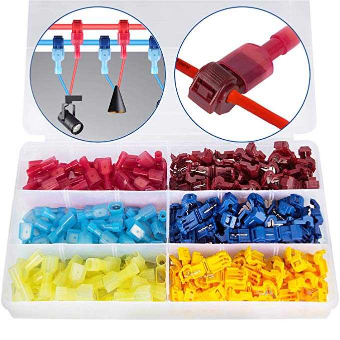 K Kwokker 240x Quick Splice Solderless Terminals & T-Tap Electrical Connector Assortment Kit Wire Terminal Self-Stripping for Car & Vehicle Electronics Vehicle Audio & Video Installation