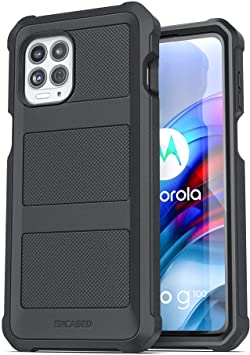 Encased Falcon Designed for Moto G100 Case, Schockproof Protective Heavy Duty Full Body Phone Case for Motorola G100 (Black)