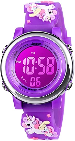 Zeiger Kids Digital Sport Waterproof Watch for Girls Kid Sports Outdoor LED Alarm Stopwatch Child Wristwatch