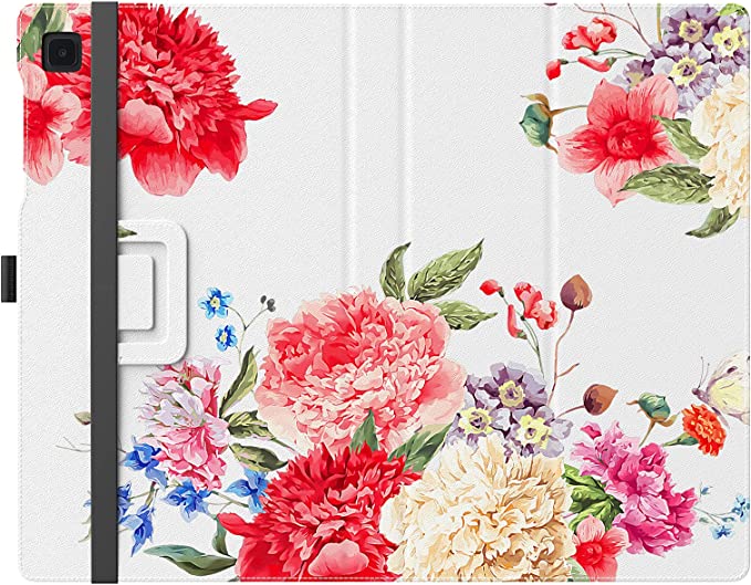 MoKo Case Compatible with Samsung Galaxy Tab A7 Lite 8.7 Inch (SM-T225/T220/T227), Slim Lightweight PU Tablet Shell Cover Stand Case Fit Samsung Galaxy Tab A7 Lite 8.7 2021 Tablet - Flowers Blossom