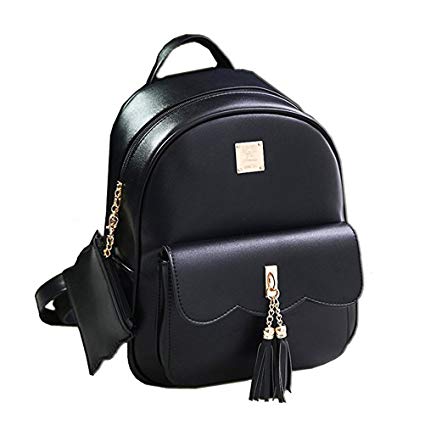 Donalworld Women Floral School Bag Travel Cute PU Leather Mini Backpack M Pattern17