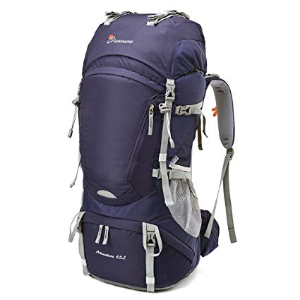 Mountaintop 65L Internal Frame Backpack Water-resistant Hiking Backpack Backpacking Trekking Bag for Climbing,camping,hiking,Travel and Mountaineering with Rain Cover-5822III (Purple)