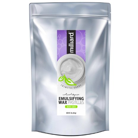 Milliard NON-GMO Emulsifying Wax Pastilles NF -16 OZ. Resealable Freshness Storage Bag