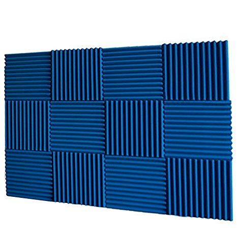 Mybecca 12" x 12"x 1" Ice Blue 12 Pack Acoustic Panels Studio Foam Wedges