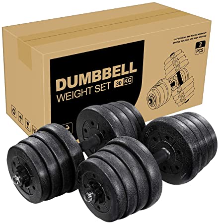 CLISPEED Dumbbells Set Adjustable Dumbbell Weights with Handle for Men Women Gym Home Workouts (Pair of 66lb,US Stock Delivery Within 3-6 Working Days)