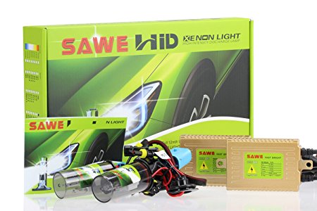 SAWE AC 55W HID Xenon Conversion Kit With "Slim" ballast HID Headlight Quick Start HID Kit (2 Bulbs & 2 Ballasts) H13 (9008) Bi-Xenon - 6000K (Diamond White) 1 Year Warranty