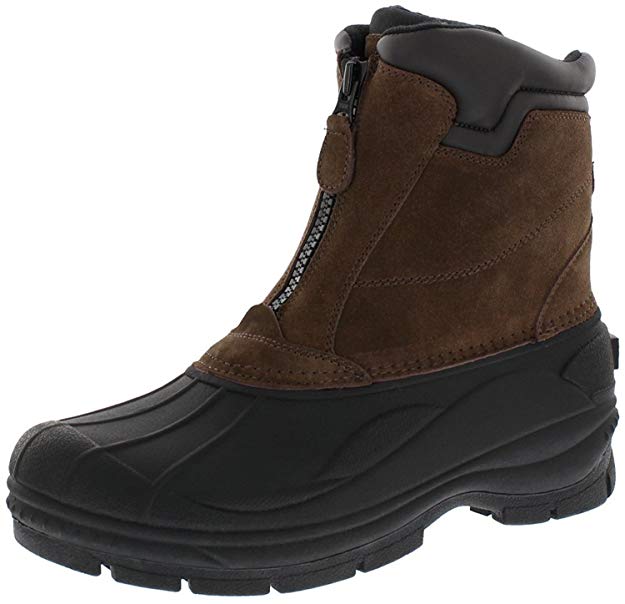 Woodstock Men's Brock Zip Up Waterproof Comfortable Extra Warmth Winter-Ready Leather Boot