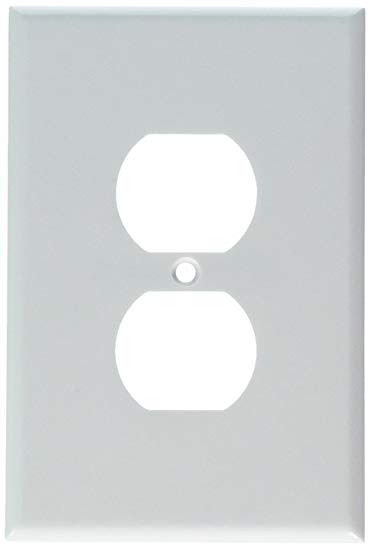 Leviton 88103 001-88103-W Single Gang White Duplex Receptacle Wallplate