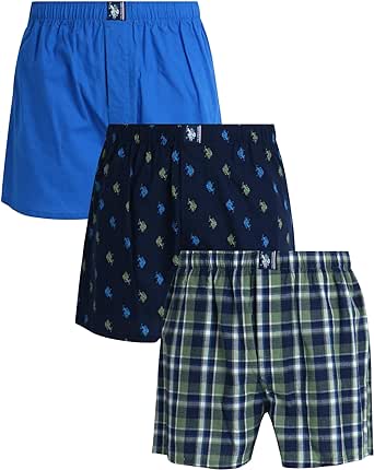 U.S. Polo Assn. Men's Underwear – Woven Boxers with Functional Fly (3 Pack)