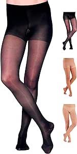 ABSOLUTE SUPPORT Made in USA - Compression Tights for Women Circulation 20-30mmHg - Womens Sheer Compression Hose for Varicose Veins, Swelling, Post Surgery Recovery - Black, X-Large - A207BL4