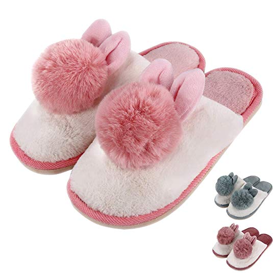 Women's Soft Memory Foam Cotton House Slippers Open Toe Slip On Home Slippers Cute Indoor Outdoor Home Shoes