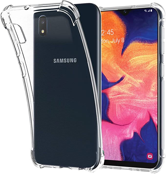 SPARIN Case for Galaxy A10e, [2 Pack] Clear TPU Case for Samsung Galaxy A10e with Shockproof Bumper [Scratch Resistant] [Non Slip] [Slim Soft]