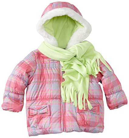 Pacific Trail  Kids Baby Girls' Plaid Jacket with Scarf