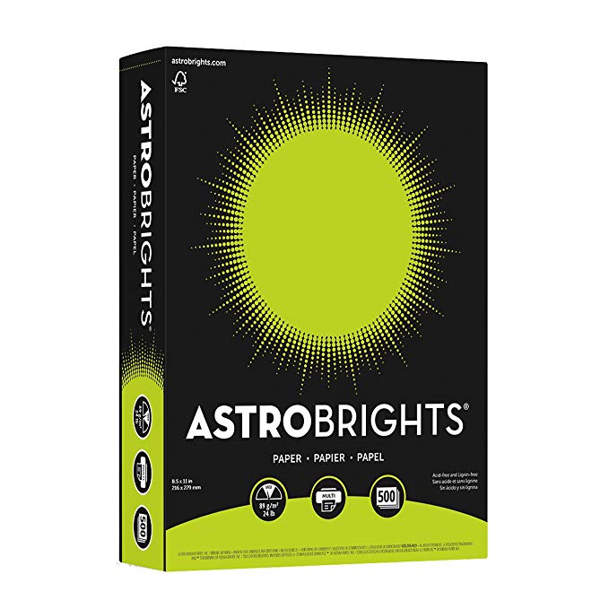 Astrobrights Color Paper, 8.5” x 11”, 24 lb/89 gsm, Terra Green, 500 Sheets (21588)