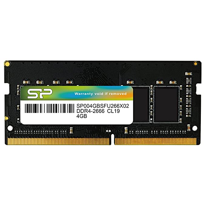 Silicon Power DDR4 4GB 2666MHz PC4-25600 Non-ECC Unbuffered CL22 1.2V 260-Pin SODIMM Laptop Notebook PC Computer RAM Memory Module