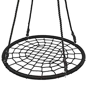 ZENY 48’’ Spider Web Tree Swing,Backyard Outdoor Hanging Play Slide Seat with Adjustable Hanging Rope, Large Platform for Multiple Children to Swing Together(48'' Web Swing)