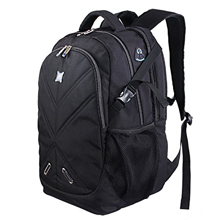 Lifewit Shockproof 17.3" Laptop Backpack with Rain Cover Larger Carry on Computer Bag for Men Black