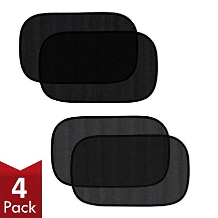 DEEPIN Car Window Shade (4 Pack) -20"x12" Car Side Windows Sunshade for Baby | Car Sun Shades Protector with 80 GSM and 15s Film Full UV Protection for Kids